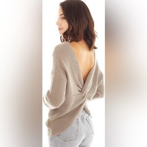 VICI V-Neck Criss Cross Long Sleeve Pullover Sweater